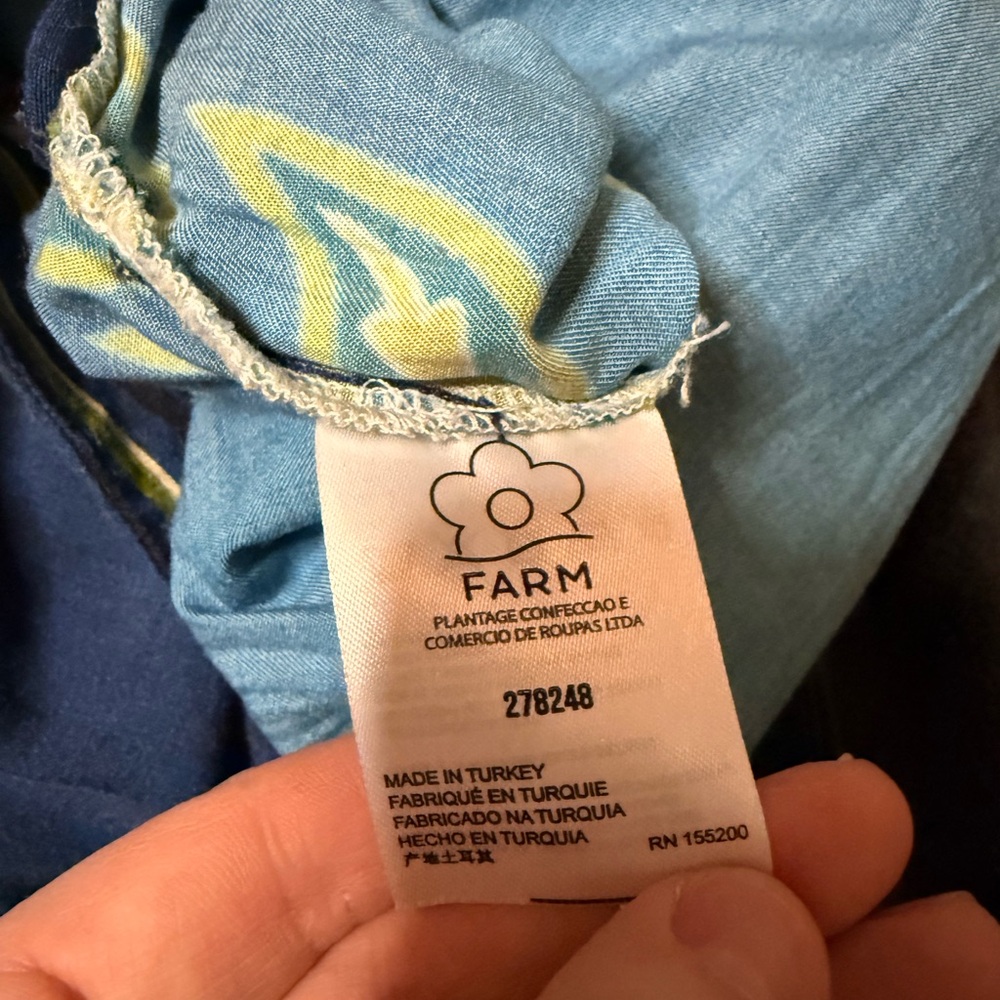 154 Farm Rio for Anthropologie Navy Blue Wide Leg Pants - Size L - Picture 7 of 8